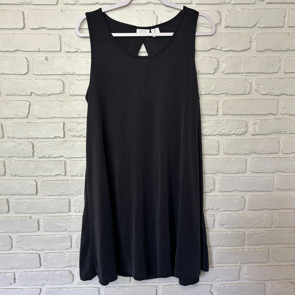 Sigrid Olsen Soft Open Back‎ Charcoal Grey Dress Women's Size Large